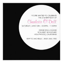 modern | polka dot; birthday party custom announcements