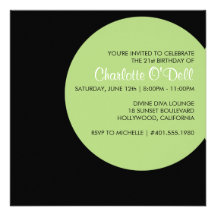 modern | polka dot; birthday party personalised invites