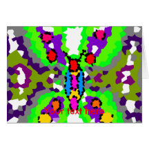 Modern purple and green crystallised butterfly greeting cards