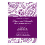 Modern Purple Paisley Engagement Party Invitations