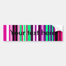 Modern purple pink and green stripes bumper sticker