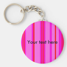 Modern red and light pink stripes key chains