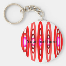 Modern red and pink circles key chain