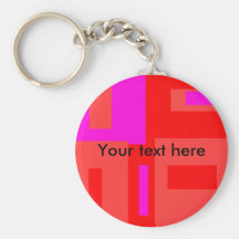 Modern red and pink squares keychains