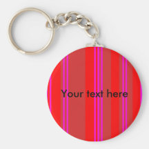 Modern red and pink stripes keychains