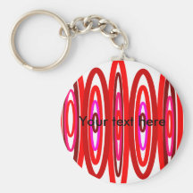 Modern red circles keychain