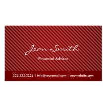 Modern Red Financial Advisor Business Card