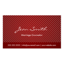 Modern Red Marriage Counseling Business Card