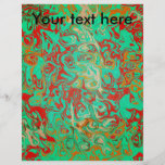 Modern red psychedelic on green background flyer