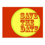 Modern-Retro Save The Date Postcard