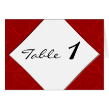 Modern Rose Graphic in Red Table Number Greeting Card