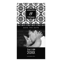 MODERN SAVE THE DATE CARD :: damask colours 10 Photo Cards