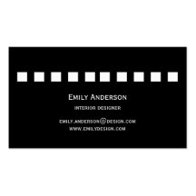 Modern Simple Black on White Squares Business Card