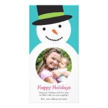 Modern Snowman Holiday Photo Card