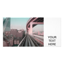 Modern Tokyo train Personalized Photo Card