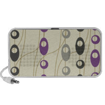 Modern Trendy Purple and Grey Beads Ovals Notebook Speaker