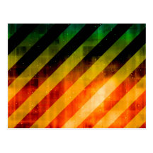 Modern Urban Vivid Striped Warning Post Card