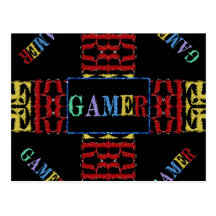 Modern Video Gamer Mosaic Postcard