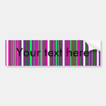 Modern white purple and green stripes bumper sticker
