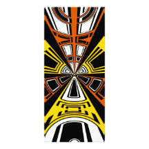 Modern yellow and orange circle pattern rack card