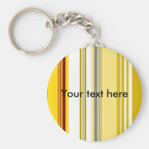 Modern yellow and white stripes key chain
