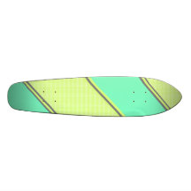 Modern yellow blue diagonal stripes skateboards