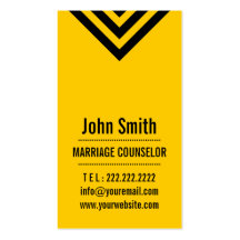 Modern Yellow Marriage Counseling Business Card