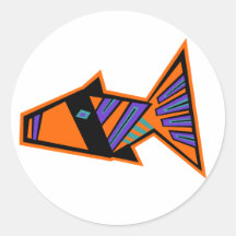 Modfish Round Stickers