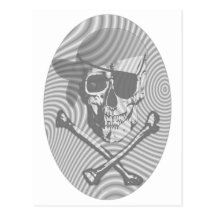 Moire Pirate Skull Postcards