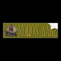 Molon Labe Greek Bumper Sticker Gold bumper stickers