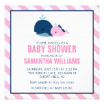 Mom and Baby Whale Baby Shower {pink} Announcement