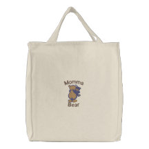 Momma Bear Cute Customisable Embroidery Bag