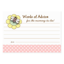 Mommy to Be Advice Card Baby Shower | Pink Business Card