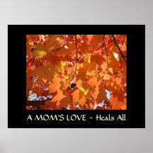 MOM'S LOVE Heals All Autumn Leaves Art Prints Gift