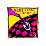 Moms Time Out Glass of Wine Postcard