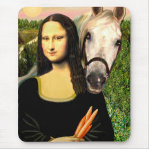 Mona Lisa and her Arabian Horse Mouse Pads