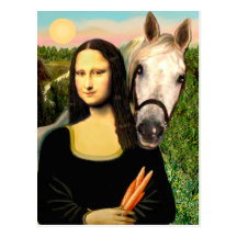 Mona Lisa and her Arabian Horse Postcard