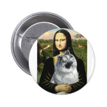 Mona Lisa - Keeshond (C2) Pinback Button
