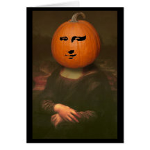 Mona Lisa Pumpkin Greeting Card
