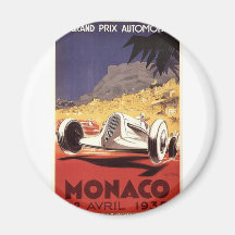 Monaco 1935 Grand Prix poster design Fridge Magnet