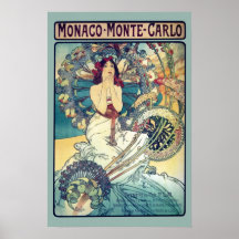 Monaco Monte-Carlo (Teal - muted colours) Print