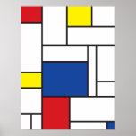 Mondrian Minimalist De Stijl Wall Art Poster Print