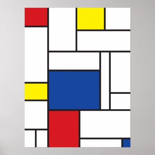 Mondrian Minimalist De Stijl Wall Art Poster Print