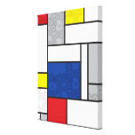 Mondrian + Retro Circles Pattern Canvas Print