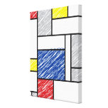 Mondrian Scribbles De Stijl Art Canvas Print