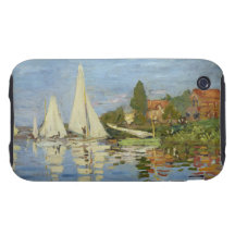 Monet - Regattas at Argenteuil iPhone 3 Tough Cases