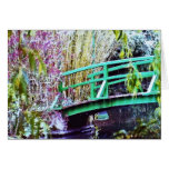 Monet's Bridge with Flowers Greeting Card