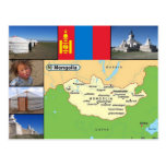 Mongolia map post cards
