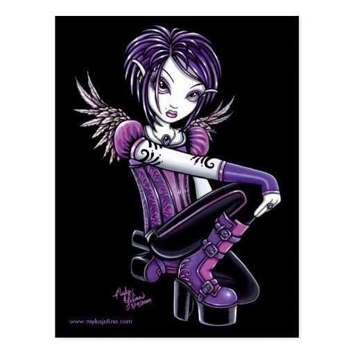 Monica Purple Tattoo Fairy Postcard