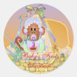 Monkey Baby First Christmas template Stickers